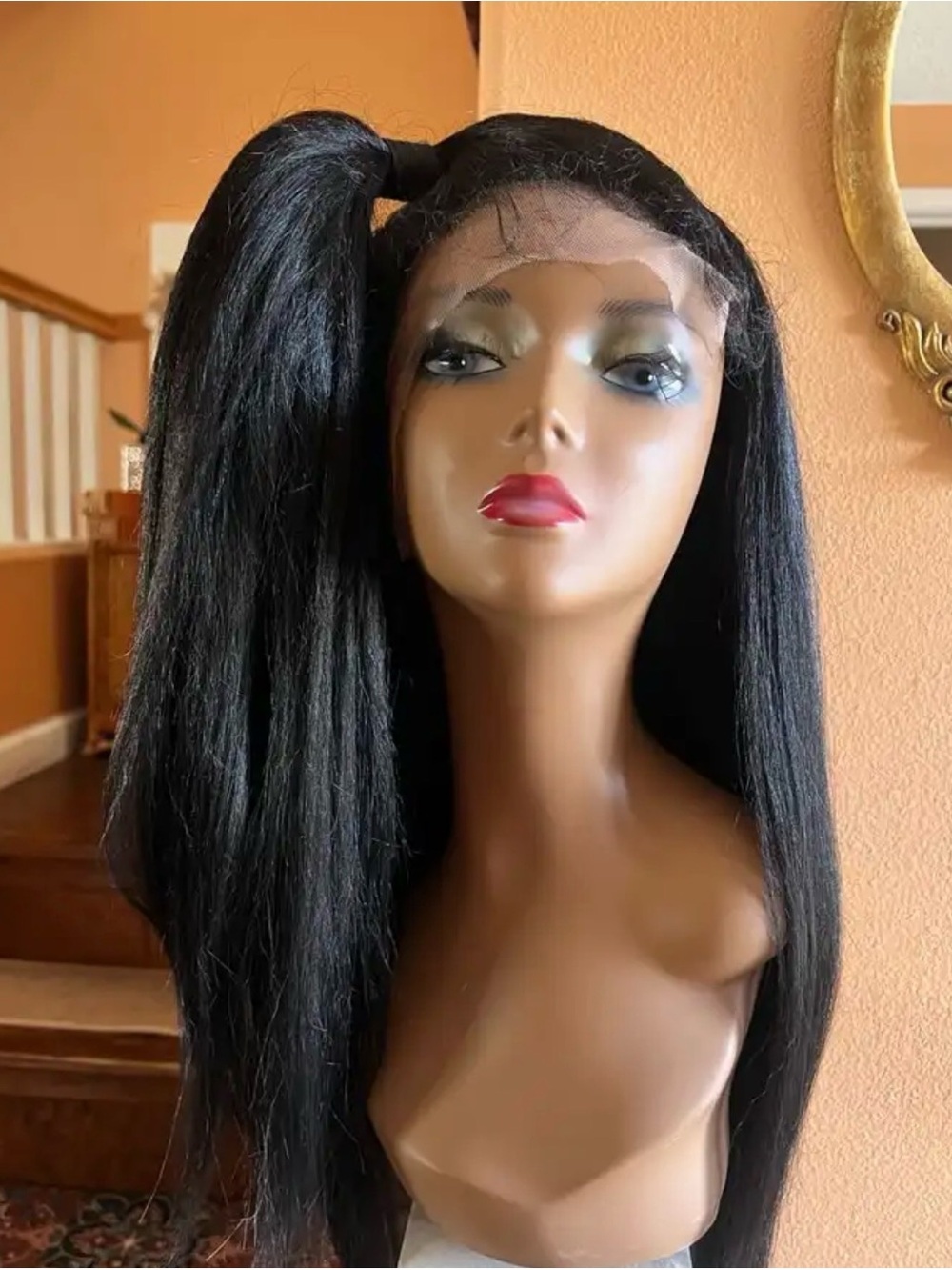 Sleek Black Lace Front Straight Wig with Natural Shine